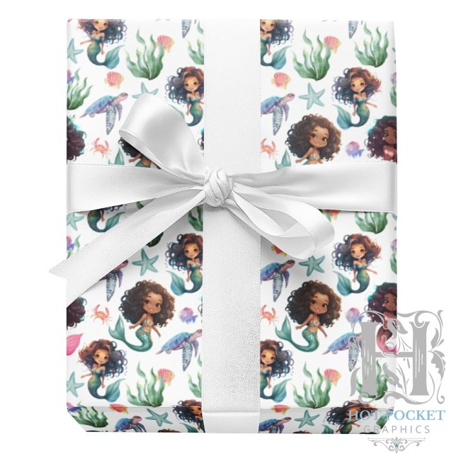 Papier Cadeau Mermaid Noir (Créateur téléchargé)