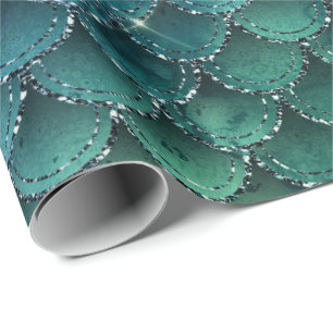 Papier Cadeau Mermaid Scales Parties scintillant Jungle Spark Na
