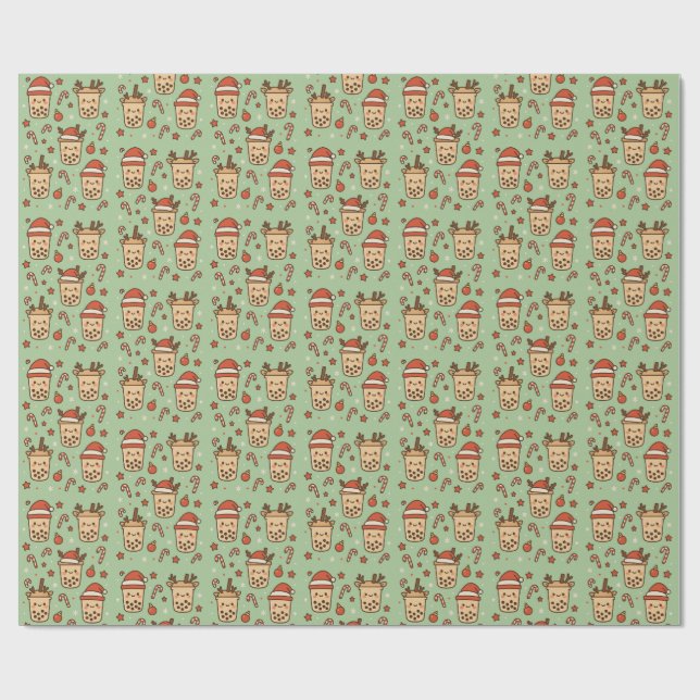 Papier Cadeau Merry Boba Time (Plat)