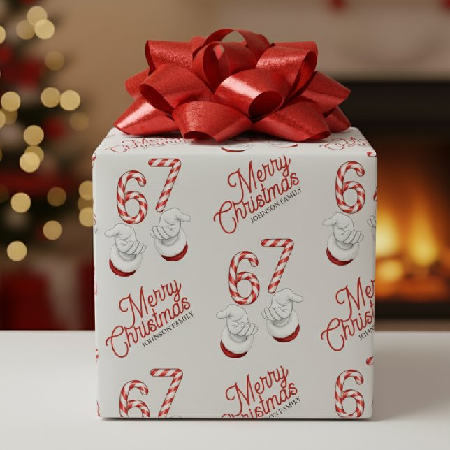 Papier Cadeau Merry Christmas Candy Cane 6-7 Meme Pattern (Merry Christmas Candy Cane 6-7 Meme Pattern Wrapping Paper
)