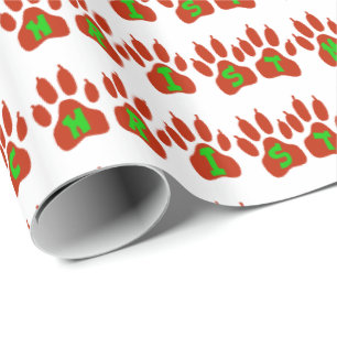 Papier Cadeau Merry Christmas Cat Prints Cadeau Enveloppe