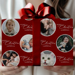 Papier Cadeau Merry Christmas Script Custom Text 28 Photo<br><div class="desc">Ce papier d'emballage personnalisé pour photos de Noël est idéal pour les acheteurs qui cherchent à créer un emballage de vacances personnalisé et significatif qui met en valeur leurs moments préférés de l'année. Conçu pour contenir 28 photos, il vous permet de mettre en avant les enfants, les animaux de compagnie,...</div>
