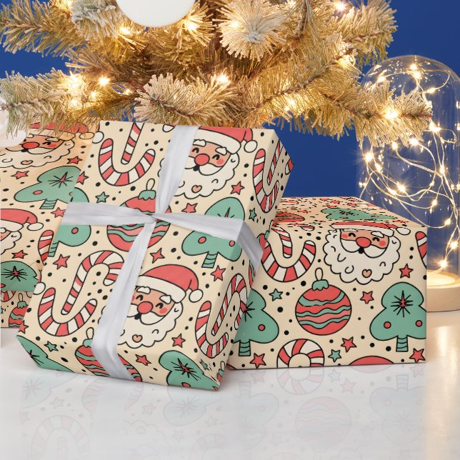Papier Cadeau Merry & Groovy Retro Christmas Wrapping Paper (Vacances)