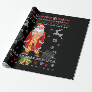 Papier Cadeau Merry Liftmas Ugly Christmas Pajama Santa