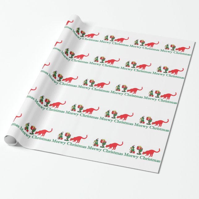 Papier Cadeau Merry Meewy Christmas Cats (Déroulé)