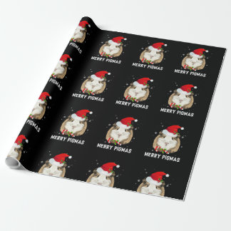 Papier Cadeau Merry Pigmas Santa Hat Guinea Pig Christmas Pajama