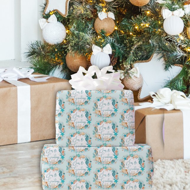 Papier Cadeau MERS Côtières et SAVOIRS Coquilles de cheval de me (Créateur téléchargé)