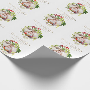 Papier Cadeau Merveilles de son amour aquarelle feuillage photo 