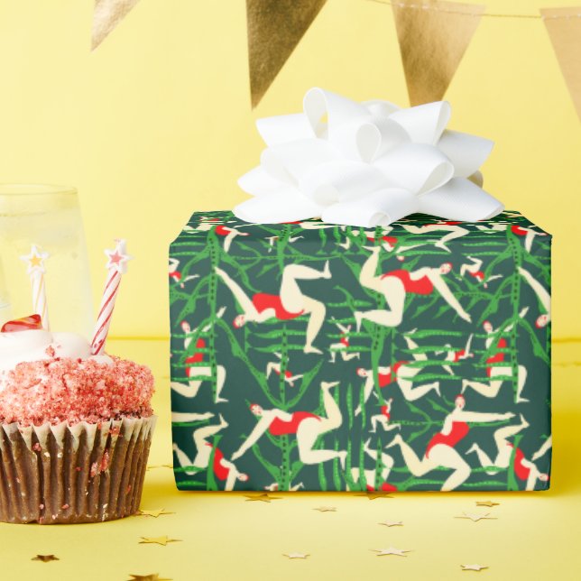 Papier Cadeau Merveilleuses femmes de natation sauvage (Fête d'anniversaire)