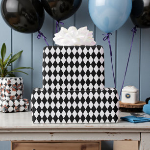 Papier Cadeau Merveilleux avec Diamants Noir Blanc Anniversaire