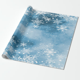 Papier Cadeau Merveilleux Hiver, Vacances Bleues de Neige