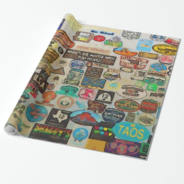 Papier Cadeau Mes décalques Cool - Stickers Voyage (Déroulé)