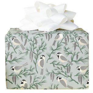 Papier Cadeau Mésange Oiseau Pin Artisanat
