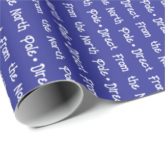 Papier Cadeau Message blanc ludique modifiable sur fond bleu fon