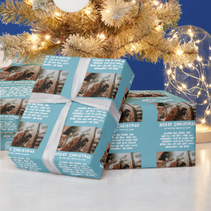 Papier Cadeau Message de Noël avec typographie moderne et photo