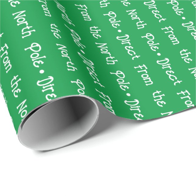 Papier Cadeau Message modifiable blanc sur vert clair (Coin rond)