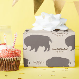 Papier Cadeau Message personnalisé Brown et beige Tan Russe Buff