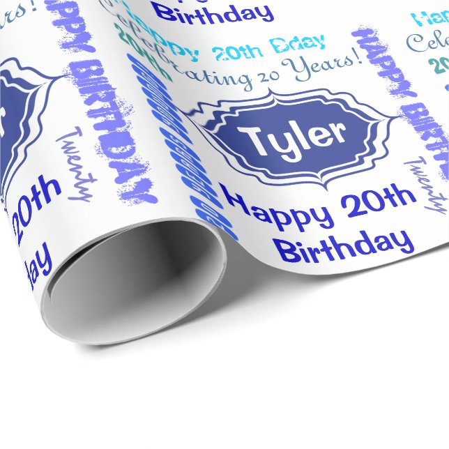 Papier Cadeau Métro Art Joyeux anniversaire | Personnaliser (Coin rond)