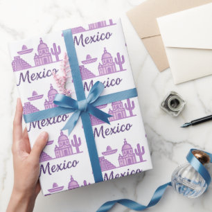 Papier Cadeau Mexique aquarelle • Mexique art en ligne minimali