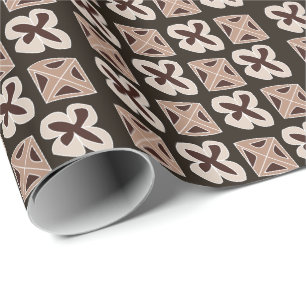 Papier Cadeau Mi-siècle Moderne Floral Géométrique
