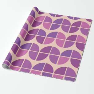 Papier Cadeau Mi-siècle moderne géométrique rose violet rose