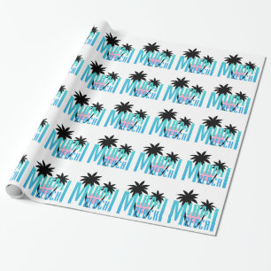 Papier Cadeau Miami-Beach-Floride-Typographie