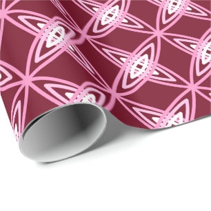 Papier Cadeau Mid Century Modern Atomic Print - Vin Bourgogne