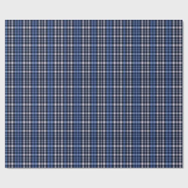 Papier Cadeau Midnight Blue Check Plaid (Plat)