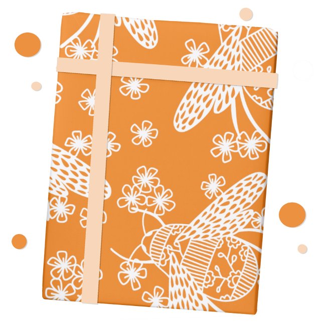 Papier Cadeau Miel Bee (Honey bee gift wrap paper roll)
