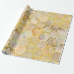 Papier Cadeau Miel Bee Floral Honeycomb Beehive<br><div class="desc">Elégant papier d'emballage rose à ressort doré avec un motif de nid d'abeille. Pour toute occasion comme mariage,  anniversaire,  anniversaire,  nouvelle maison,  cadeau de lune de miel,  emballage,  nouveau bébé,  départs à la retraite,  événement d'entreprise.</div>