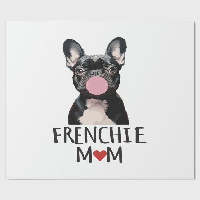 Papier Cadeau Mignon bouledogue français (Plat)