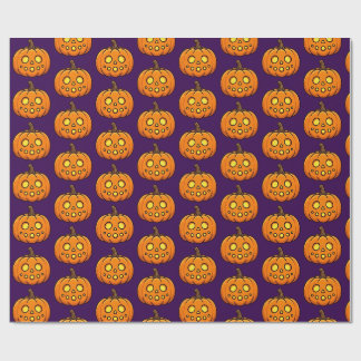 Papier Cadeau Mignon Citrouille Flamboyante Motif Halloween Emba