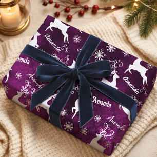 Papier Cadeau Mignon Flocons de Neige de Renne Fantaisistes Viol