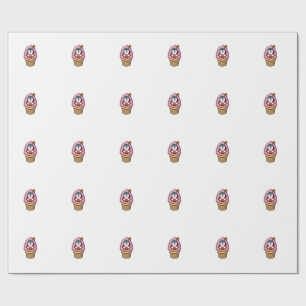 Papier Cadeau Mignon Kawaii Manchot Cône de Glace Été Plage Été