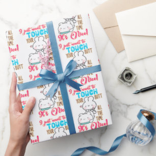 Papier Cadeau Mignon Lapin Drôle Je Veux Juste Toucher Ton Cul