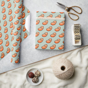 Papier Cadeau Mignon motif de cacahuète minimaliste Kawaii Carto