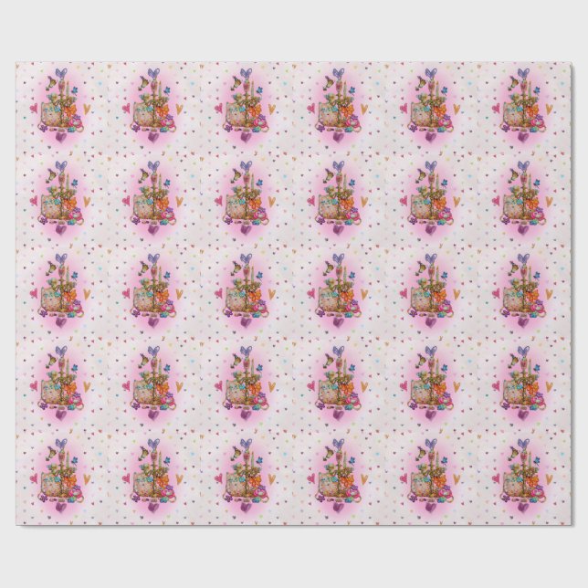 Papier Cadeau Mignon Pastel (Plat)