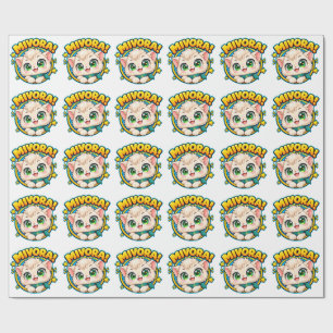 Papier Cadeau Mignon T-Shirt Mivora Anime Chat Enfant