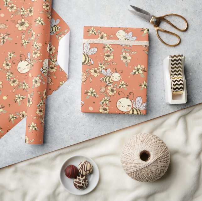 Papier Cadeau Mignonne abeille  (Artisanat)