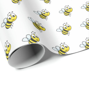 Papier Cadeau Mignonne Abeille à Miel pour Enfants
