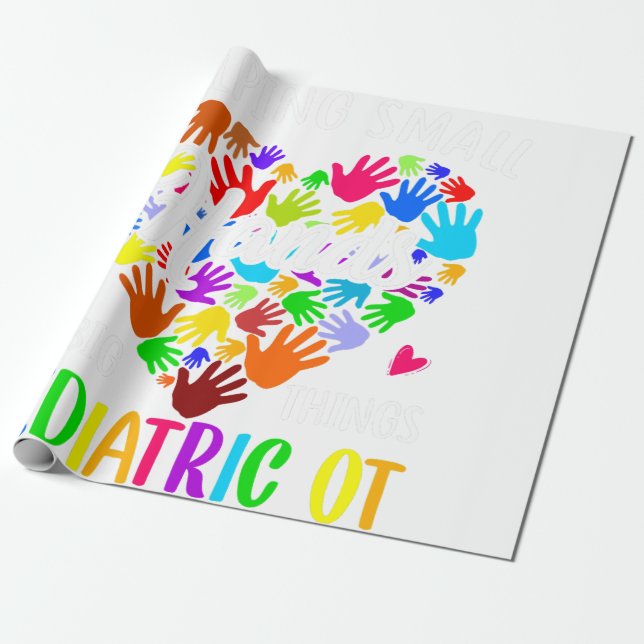 Papier Cadeau Mignonne Aider Les Petites Mains À Travailler Pédi (Déroulé)