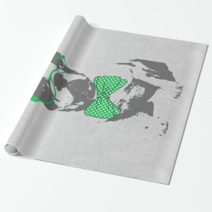 Papier Cadeau Mignonne animal vintage à la mode Français bulld