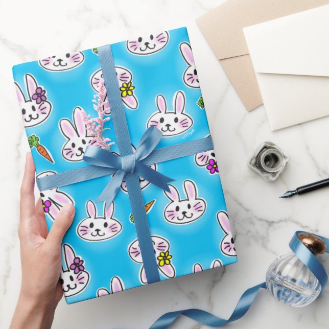 Papier Cadeau Mignonne Motif lapin de Pâques (Cadeaux)