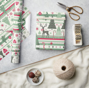 Papier Cadeau Mignonne Noël saison Motif festif