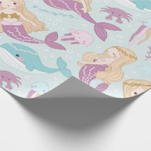 Mignonne Petite Sirène Sous Le Motif De Mer