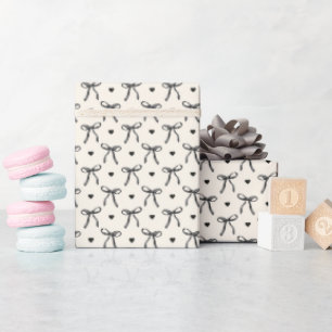 Papier Cadeau Mignonne Ruban Noir Féminin Mignon