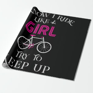 Papier Cadeau Mignonne Vélo Femme Femme Cycliste Femme