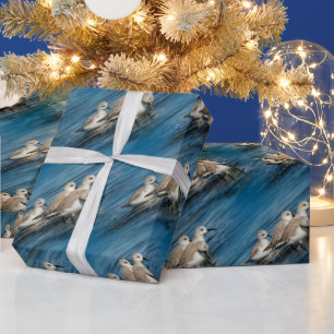 Papier Cadeau Mignons et drôles 4 Bécasseaux sanderlings sur la