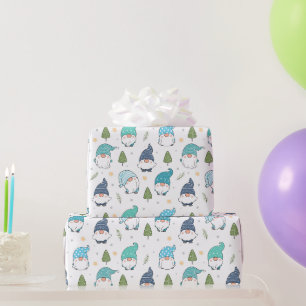 Papier Cadeau Mignons petits nains nordiques vintage