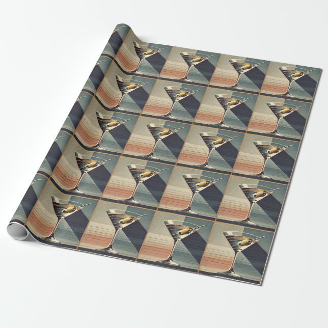 Papier Cadeau Milieu du siècle moderne 2 Heure du cocktail Marti (Déroulé)